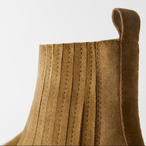 Zara Mid-Height Leather ankle boots size 7.5 - Picture 8 of 13